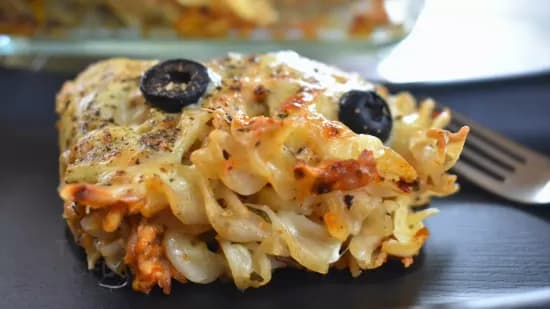 Tofu Pizza Pasta Casserole | Pizza Pasta Bake
