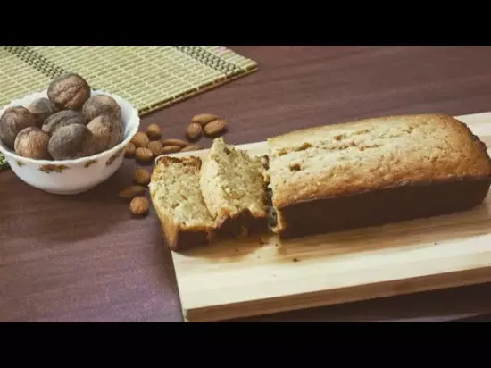 Eggless Banana Walnut Almond Bread