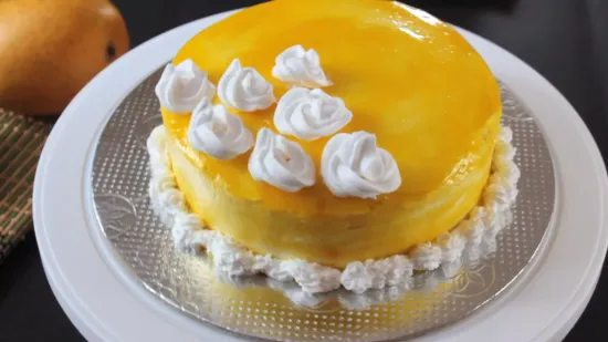 Eggless Mango Cake | No Oven Mango Cake