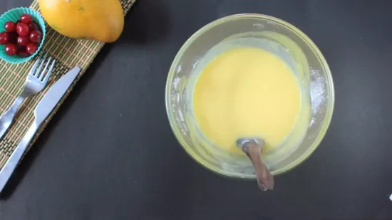 Eggless Mango Cake | No Oven Mango Cake