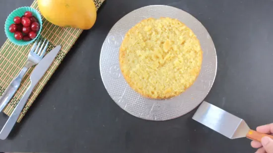 Eggless Mango Cake | No Oven Mango Cake