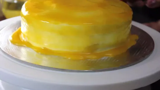 Eggless Mango Cake | No Oven Mango Cake