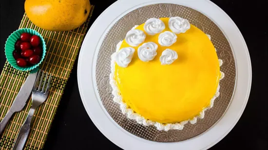 Eggless Mango Cake | No Oven Mango Cake