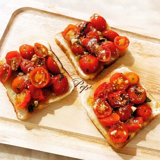 Open Tomato Basil Toast