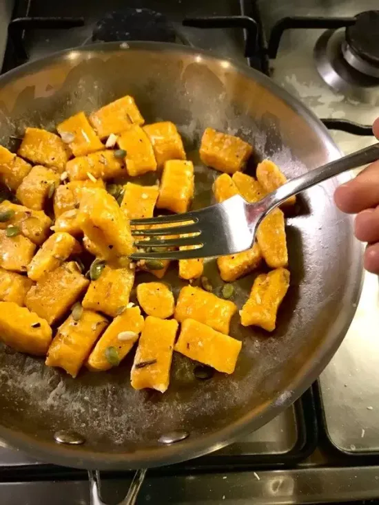 नौकी | Pumpkin Gnocchi with Burnt Butter Sauce